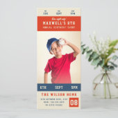 Custom Team Kleuren Sporting Event Ticket Verjaard Kaart (Staand voorkant)