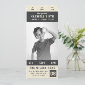 Custom Team Kleuren Sporting Event Ticket Verjaard Kaart (Staand voorkant)