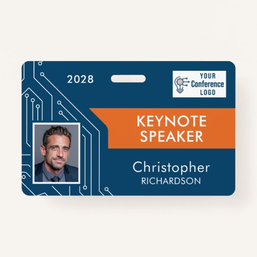 Custom Technology Keynote Speaker Photo ID Badge (Devant)