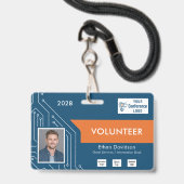 Custom Technology Summit Volunteer Photo ID Badge (Avant avec lanière)