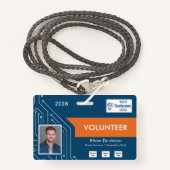 Custom Technology Summit Volunteer Photo ID Badge (Devant avec lanière)