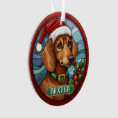 Custom Teckel Kerstmis Ornament (voorkant)