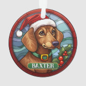 Custom Teckel Kerstmis Ornament (achterkant)
