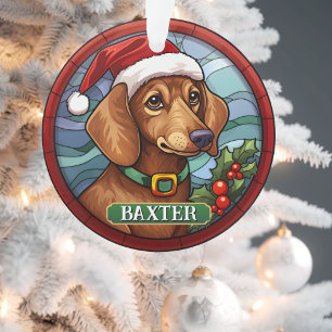 Custom Teckel Kerstmis Ornament