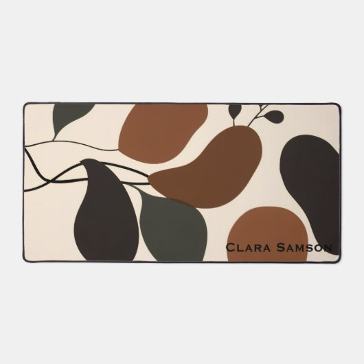 Custom Terra Cotta Abstract Silhouette Boho Bureaumat (Voorkant)