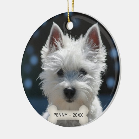 Custom Terrier Puppy Dog Foto Keramisch Ornament (Links)