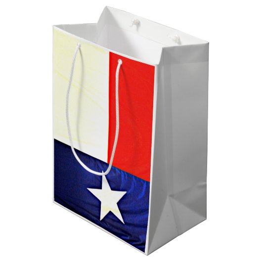 Custom Texas Flag Matte Gift Bag Medium Cadeauzakje (Voorkant Gekanteld)