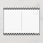 Custom Text Alice in Wonderland White Rabbit Check Briefkaart (Achterkant)