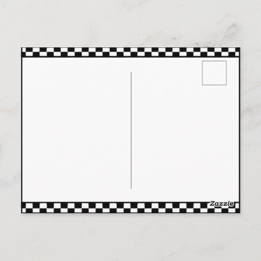 Custom Text Alice in Wonderland White Rabbit Check Briefkaart (Achterkant)