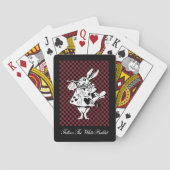 Custom Text Alice in Wonderland White Rabbit Check Pokerkaarten (Achterkant)