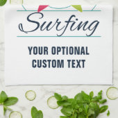 Custom Text Beach Club Serviette à main surf (Plié)