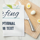 Custom Text Beach Club Serviette à main surf (Quart Plié)