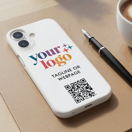 Custom Text Bedrijf Logo QR Code Case-Mate iPhone Case