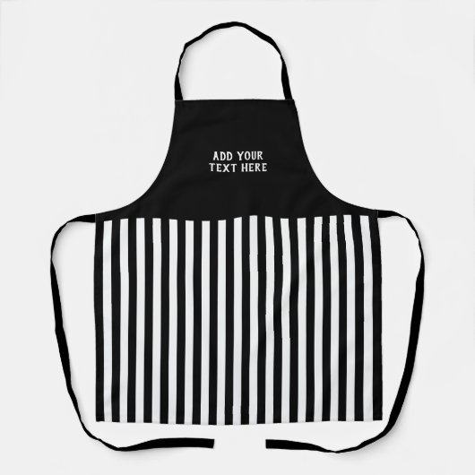 Custom text black white striped  schort (Voorkant)