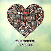 Custom Text Book Lover's Raamsticker (Vel 3)