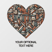 Custom Text Book Lover's Raamsticker (Vel)