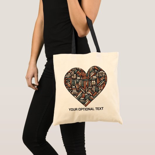 Custom Text Book Lover's Tote Bag (Voorkant (product))