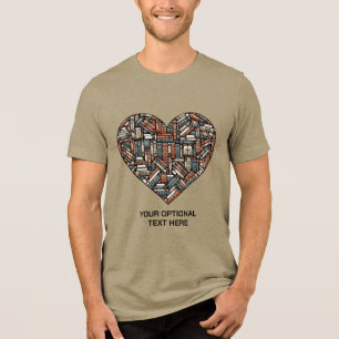 Custom Text Book Lover's Tri-Blend Shirt