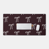 Custom Text Bow Ribbon Pattern Desk Mat (Keyboard & Muis)