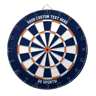 Custom Text Chicago Illinois Sports Blue Oranje Dartbord