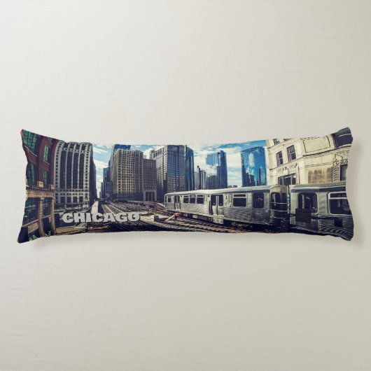 Custom Text Chicago USA Lichaamskussen (Voorkant)