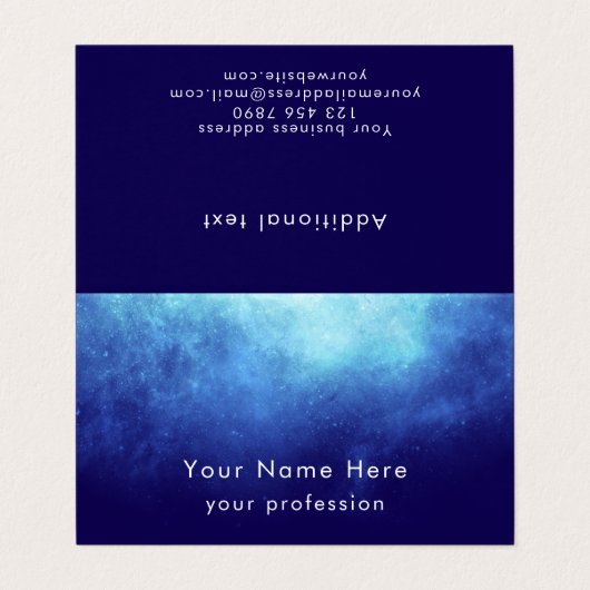 Custom Text Cool Modern Nebula Personalized  Visitekaartjes (Buitenkant ongevouwen)