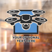 Custom Text Drone Raamsticker (Vel 2)
