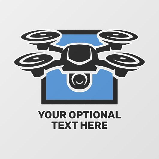 Custom Text Drone Raamsticker (Vel)