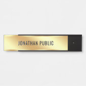 Custom Text Elegant Modern Simple Gold House Deurbordje (Voorkant)