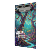 Custom Text Enchanted Forest Mystical Blue River Mini Klembord (Angled2)
