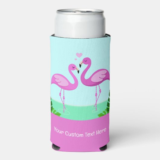 Custom Text Flamingo Love (Seltzer Voorkant)
