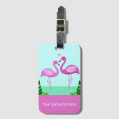 Custom Text Flamingo Love Bagagelabel (Voorkant (verticaal))