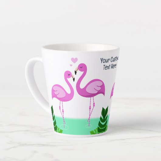 Custom Text Flamingo Love Latte Mok (Linkerhoek)