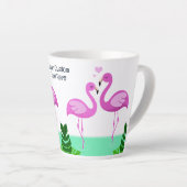 Custom Text Flamingo Love Latte Mok (Rechterhoek)