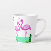 Custom Text Flamingo Love Latte Mok (Rechts)