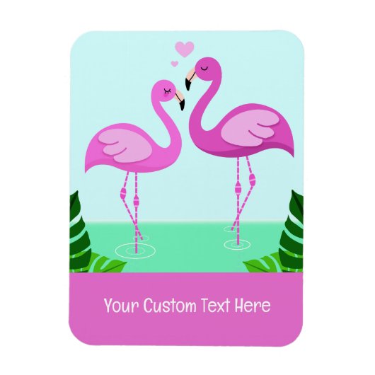 Custom Text Flamingo Love Magneet (Verticaal)