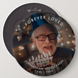 Custom Text Funeral/Memorial Photo Tribution Butto Ronde Button 6,0 Cm