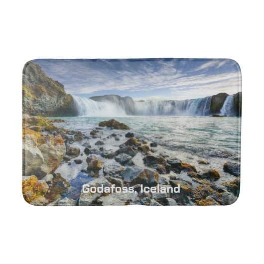 Custom Text Godafoss Waterfall, IJsland Badmat (Voorkant)