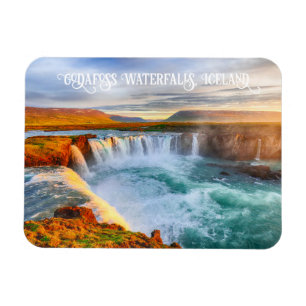 Custom Text Godafoss Waterfall, IJsland Magneet