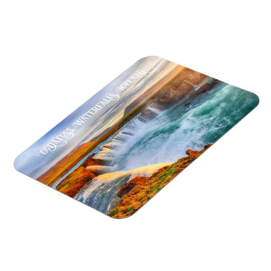 Custom Text Godafoss Waterfall, IJsland Magneet (Linkerzijde)