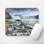 Custom Text Godafoss Waterfall, IJsland Muismat (Met muis)