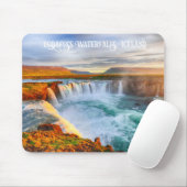 Custom Text Godafoss Waterfall, IJsland Muismat (Met muis)