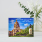 Custom Text Historic State Capitol Austin Texas Briefkaart (Staand voorkant)