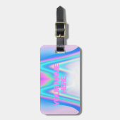Custom Text Holographic Iridescent Bagagelabel (Voorkant verticaal)