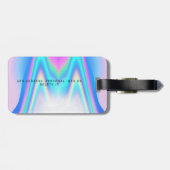 Custom Text Holographic Iridescent Bagagelabel (Achterkant horizontaal)