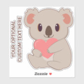 Custom Text Love Koala Sticker (Vel)