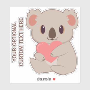 Custom Text Love Koala Sticker