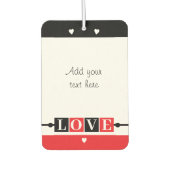 Custom text lovebirds romantic Valentine red Luchtverfrisser (Voorkant)