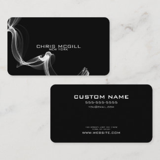 CUSTOM TEXT - Minimalistische Black Glow Smoke Visitekaartje
