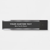 Custom Text Modern Black & Silver Glamorous Luxury Deurbordje (Voorkant)